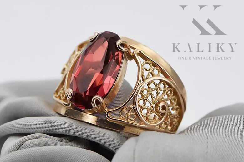 Ring Ruby Original Vintage 14K Rose Gold Vintage Jewlery vrc057r